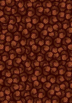 Decorative Orange Shells Pattern Vector Background Design Stock Illustration