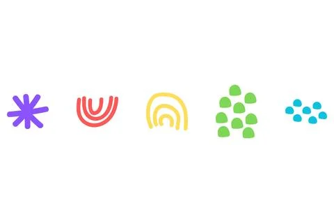 Decorative organic shape design set Stock Illustration