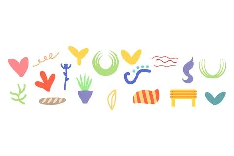 Decorative organic shape design set Stock Illustration