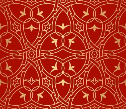 Decorative oriental golden pattern Stock Illustration