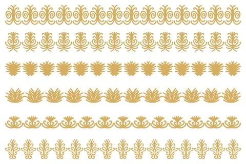 Decorative ornament border design set Stock Illustration