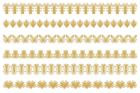 Decorative ornament border design set Stock Illustration