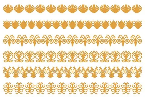 Decorative ornament border design set Stock Illustration