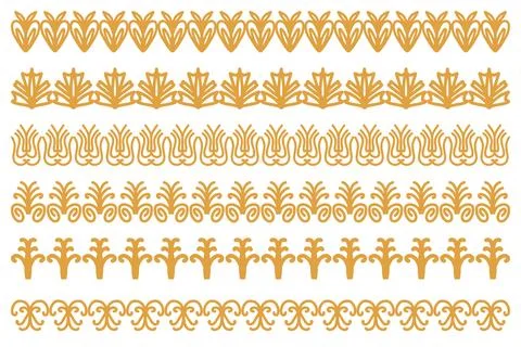 Decorative ornament border design set Stock Illustration