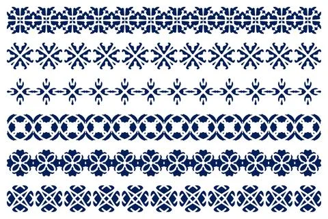 Decorative ornament border design set Stock Illustration