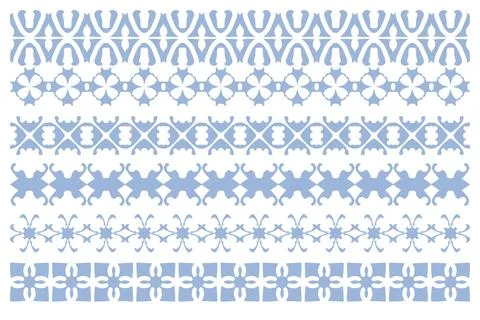 Decorative ornament border design set Stock Illustration