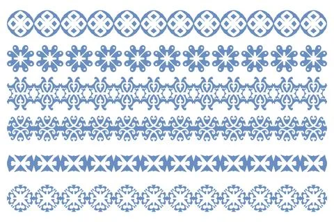 Decorative ornament border design set Stock Illustration