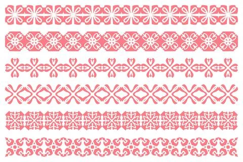 Decorative ornament border design set Stock Illustration