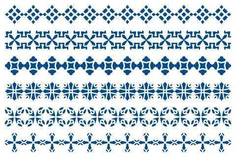 Decorative ornament border design set Stock Illustration