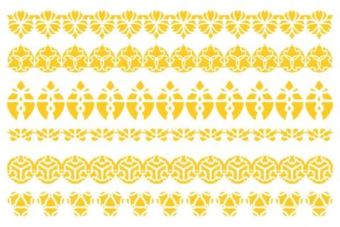 Decorative ornament border design set Stock Illustration
