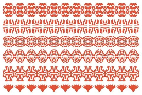 Decorative ornament border design set Stock Illustration
