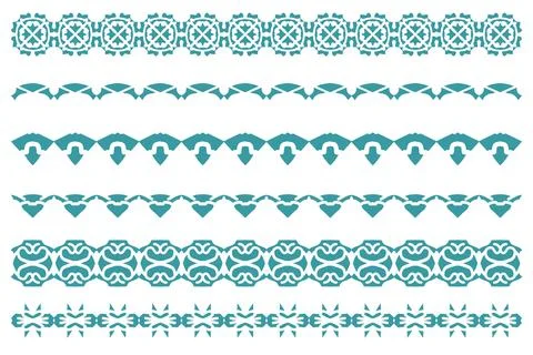 Decorative ornament border design set Stock Illustration