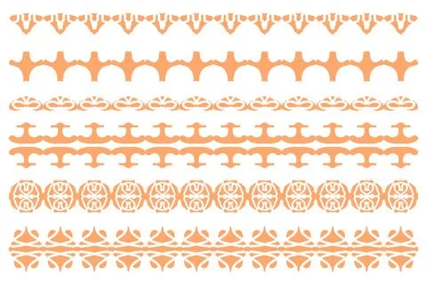 Decorative ornament border design set Stock Illustration