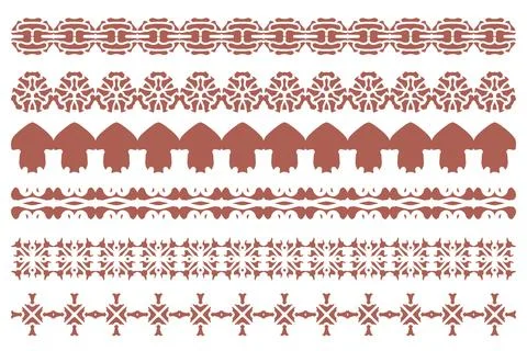 Decorative ornament border design set Stock Illustration