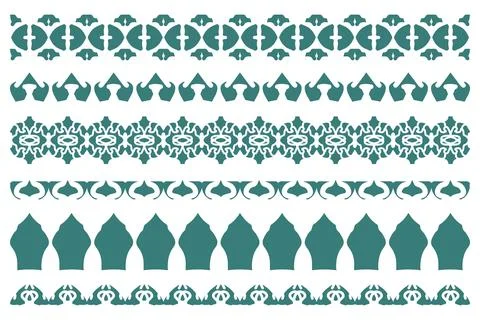 Decorative ornament border design set Stock Illustration