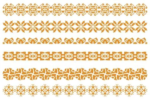 Decorative ornament border design set Stock Illustration