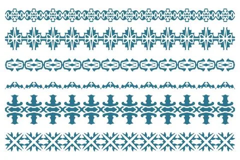 Decorative ornament border design set Stock Illustration