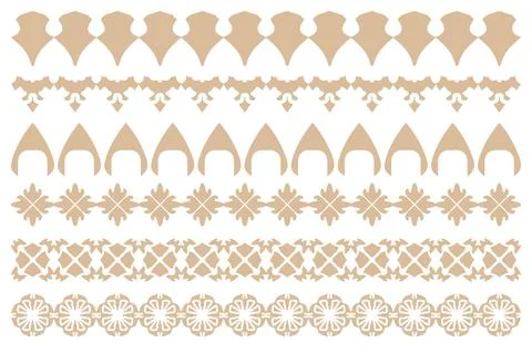 Decorative ornament border design set Stock Illustration
