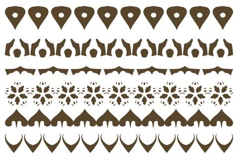 Decorative ornament border design set Stock Illustration