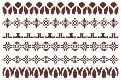 Decorative ornament border design set Stock Illustration