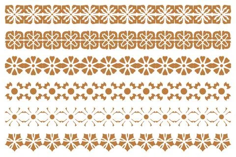 Decorative ornament border design set Stock Illustration