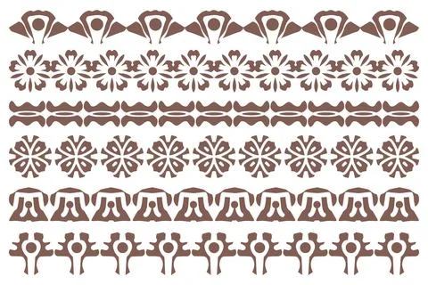 Decorative ornament border design set Stock Illustration