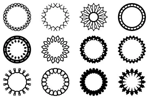 Decorative ornament frame set design Stock Illustration