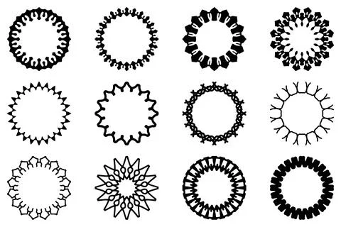 Decorative ornament frame set design Stock Illustration