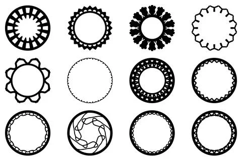 Decorative ornament frame set design Stock Illustration