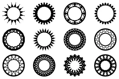 Decorative ornament frame set design Stock Illustration