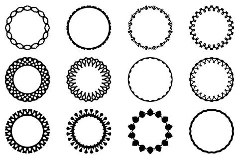 Decorative ornament frame set design Stock Illustration