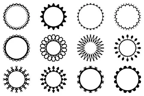 Decorative ornament frame set design Stock Illustration