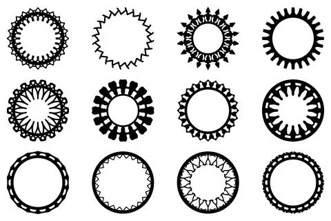 Decorative ornament frame set design Stock Illustration