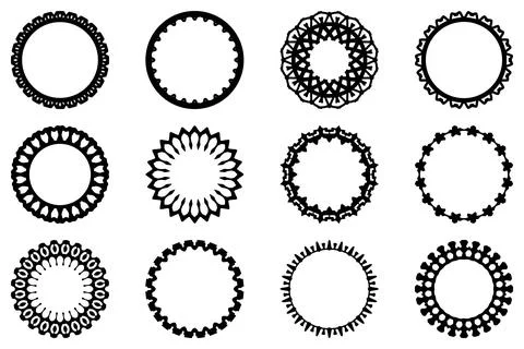 Decorative ornament frame set design Stock Illustration