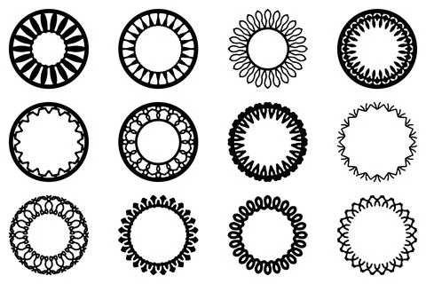 Decorative ornament frame set design Stock Illustration
