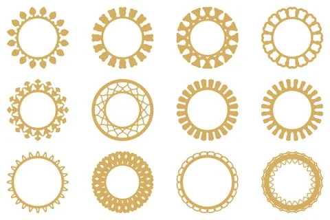 Decorative ornament frame set design Stock Illustration