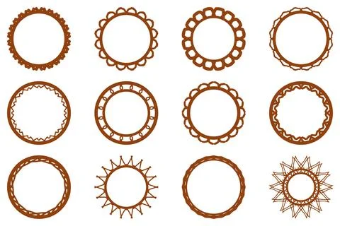 Decorative ornament frame set design Stock Illustration