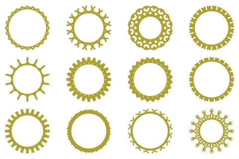 Decorative ornament frame set design Stock Illustration