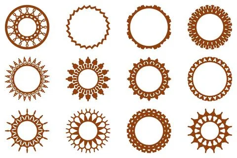 Decorative ornament frame set design Stock Illustration