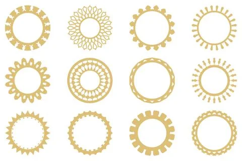 Decorative ornament frame set design Stock Illustration