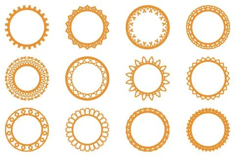 Decorative ornament frame set design Stock Illustration