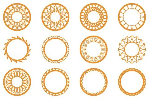 Decorative ornament frame set design Stock Illustration