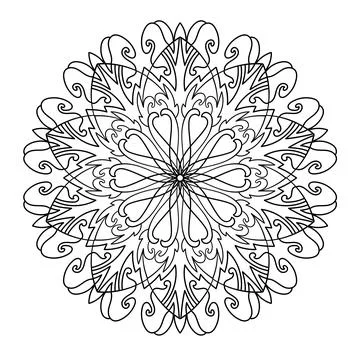 Decorative ornament. Mandala pattern in circle. Stock Illustration