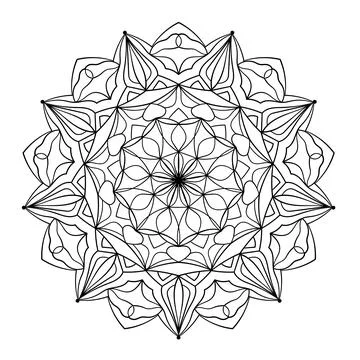 Decorative ornament. Mandala pattern in circle. Stock Illustration