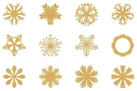 Decorative ornament shape icon set Stock Illustration