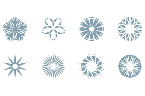 Decorative ornament shape icon set Stock Illustration