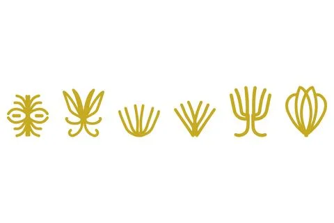 Decorative ornament shape icon set Stock Illustration