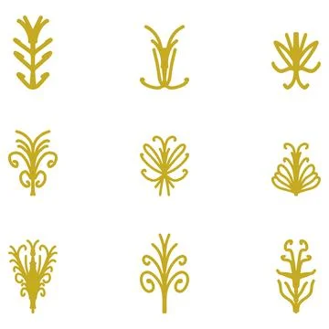 Decorative ornament shape icon set Stock Illustration