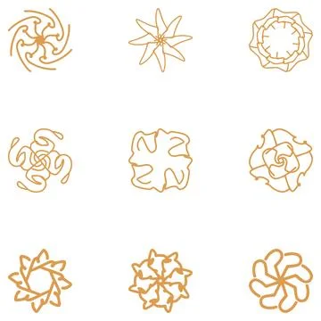 Decorative ornament shape icon set Stock Illustration