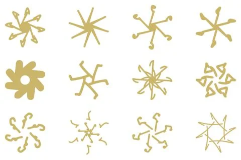Decorative ornament shape icon set Stock Illustration